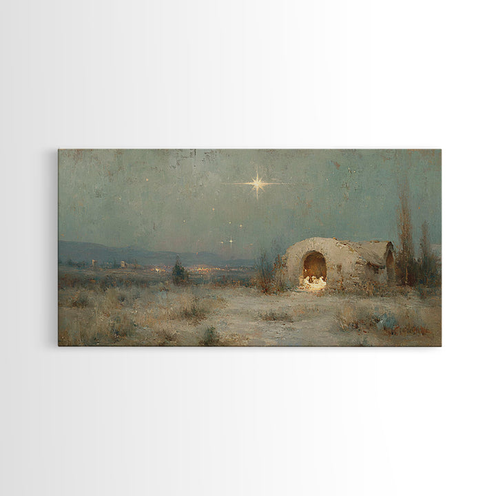 Bethlehem Light – Framed Canvas Print – Jesus Art – Christian Decor – Christian Canvas – Christian Gifts – Christian Art – Christmas Art