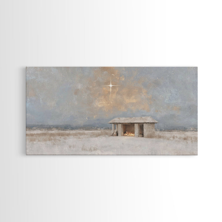 Heavenly Stillness – Framed Canvas Print – Christian Gifts – Christian Art – Jesus Art – Christian Canvas – Christian Decor – Christmas Art