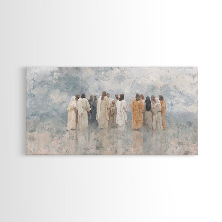 Cloudborne Fellowship – Framed Canvas Print – Jesus Painting – Christian Art – Christian Canvas – Christian Gift Ideas – Christian Wall Art