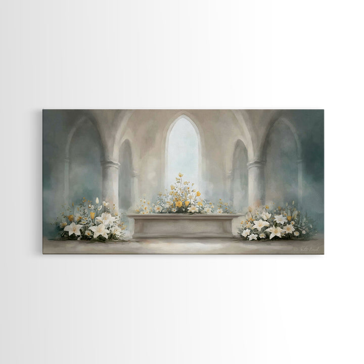 Peaceful Chapel – Framed Canvas Print – Christian Wall Art – Christian Art Canvas – Modern Christian Art – Christmas Art Work – Christian G