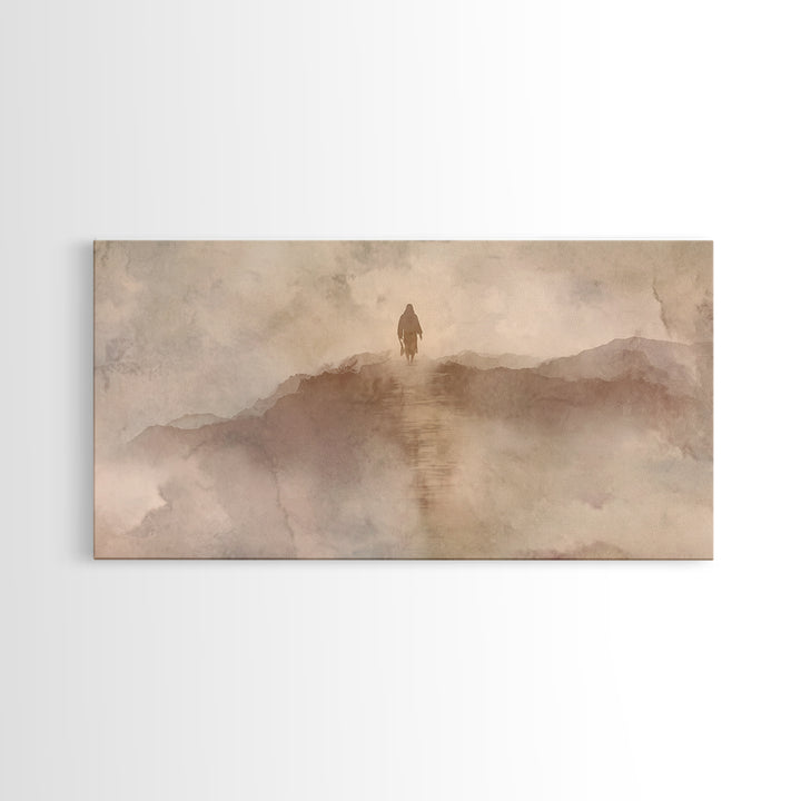 Desert Morning Light | Framed Canvas Print | Christian Art Canvas | Jesus Painting | Subtle Christian Art | Modern Christian Art | Christma