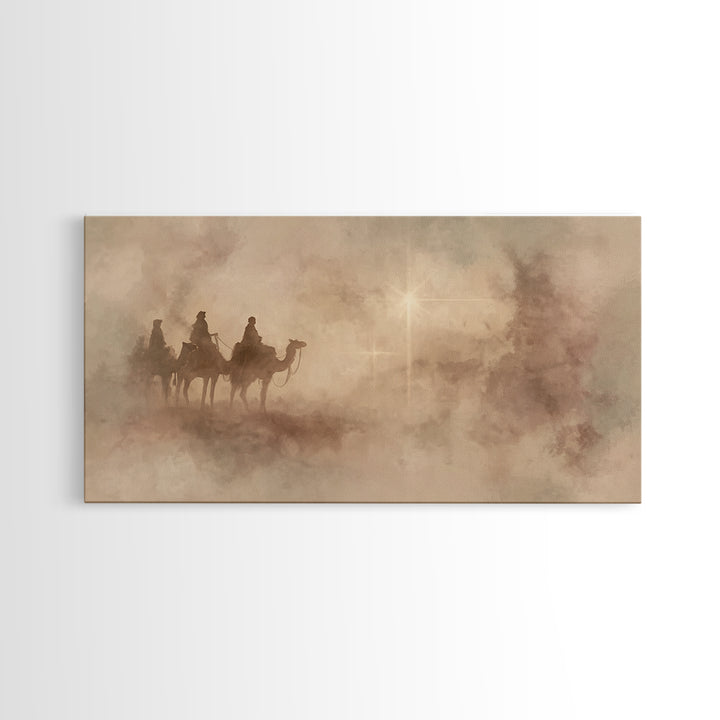 Star Of The Wanderers – Framed Canvas Print – Christian Christmas Art – Christian Art Canvas – Christmas Wall Art – Christian Painting – Fo