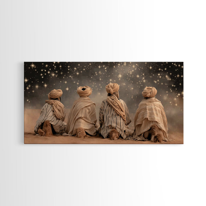 Night of Seeking Grace – Framed Canvas Print – Christian Art Canvas – Moody Christmas Art – Christian Wall Art – Christian Paintings – Chri