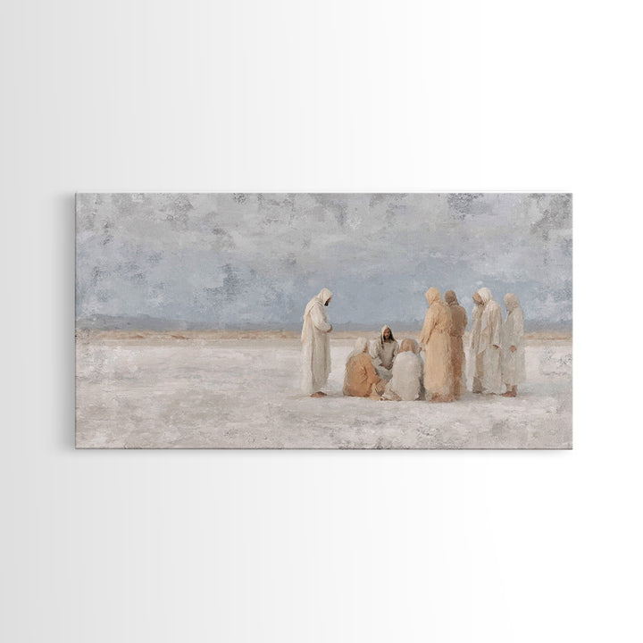 Teaching In Stillness, Framed Canvas Print, Christian Art Canvas, Christian Wall Art, Subtle Christian Paintings, Modern Christian Painting