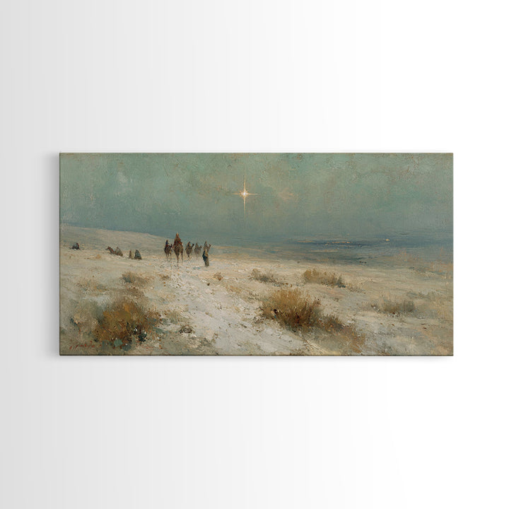 The Guiding Star – Framed Canvas Print – Christian Wall Art – Christmas Art – Jesus Painting – Christian Art Canvas – Christmas Wall Art
