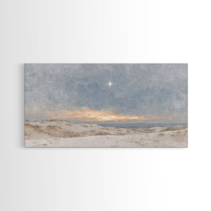 Holy Dawn Light | Framed Canvas Print | Christian Art Canvas | Christian Wall Art | Christmas Art | Jesus Painting | Christian Christmas Ar