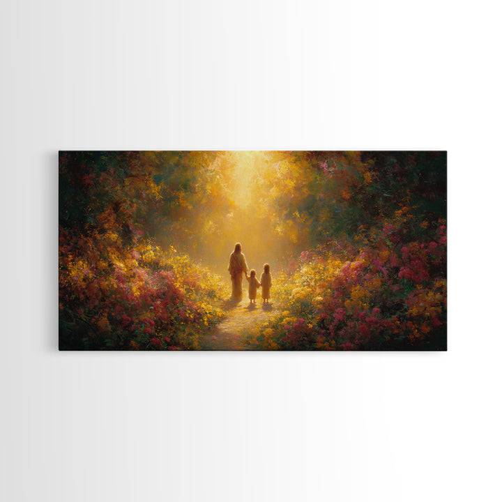 Garden of Glory, Framed Canvas Print, Christian Art, Jesus Painting, Christian Wall Art, Christian Art Canvas, Christian Gift Ideas
