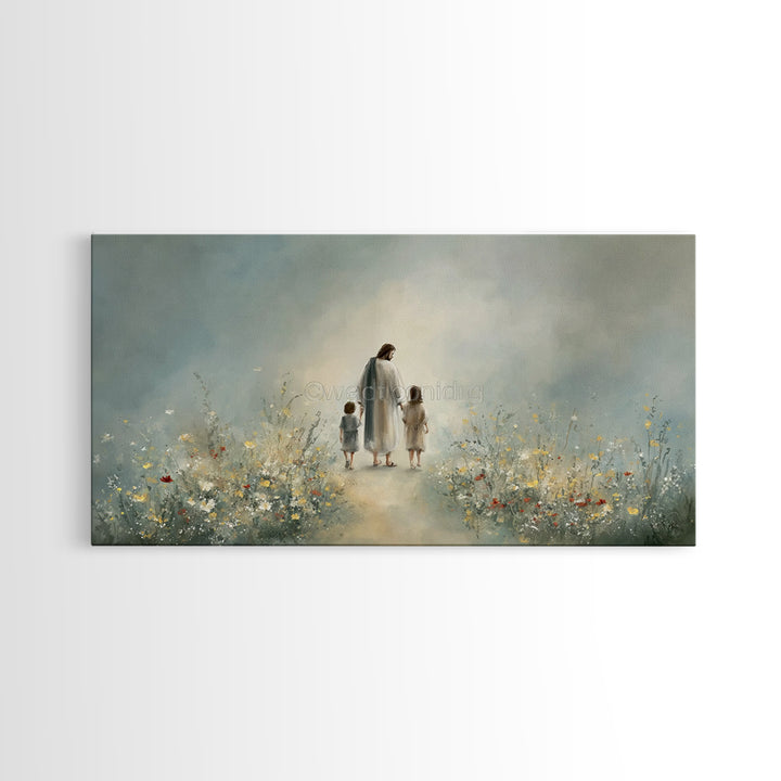 Walk in His Peace – Framed Canvas Print – Christian Art – Christian Wall Art – Jesus Painting – Christian Art Canvas – Christian Gift