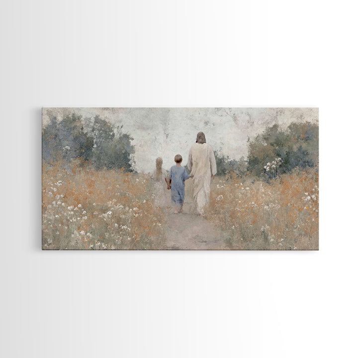 Path of Light, Framed Canvas Print, Christian Wall Art, Christian Art Canvas, Jesus Painting, Christian Art, Christian Christmas Art