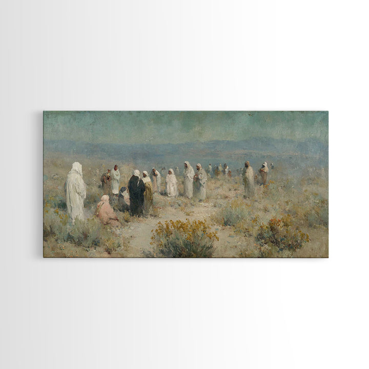 Wilderness Gathering | Framed Canvas Print | Christian Art Canvas | Christian Wall Art | Large Christian Painting | Christian Art Print | C