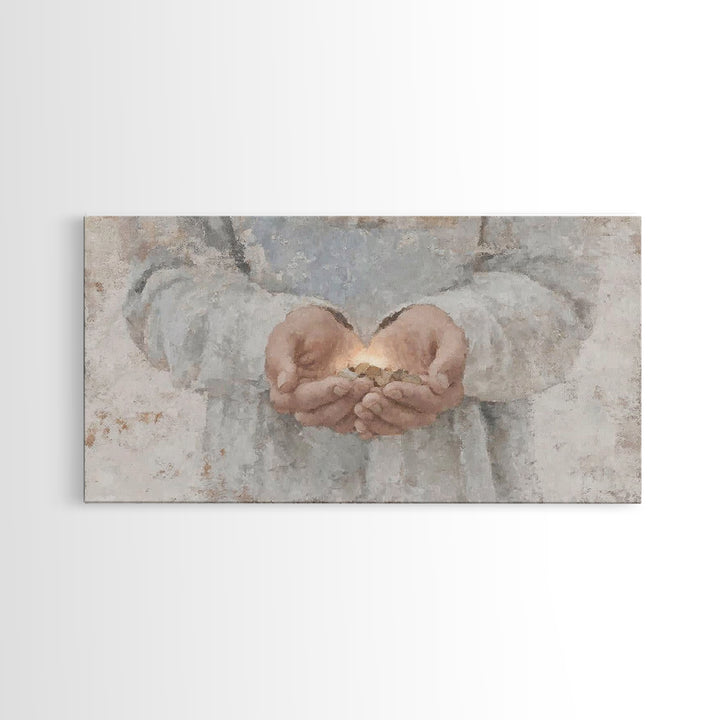 Hands of Mercy – Framed Canvas Print – Christian Art Canvas – Christian Wall Art – Christian Art – Jesus Painting – Christian Gift