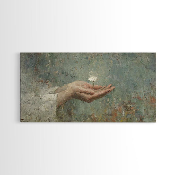 Bloom of Hope, Framed Canvas Print, Christian Art Canvas, Christian Painting, Christian Wall Art, Christian Art, Jesus Art Print