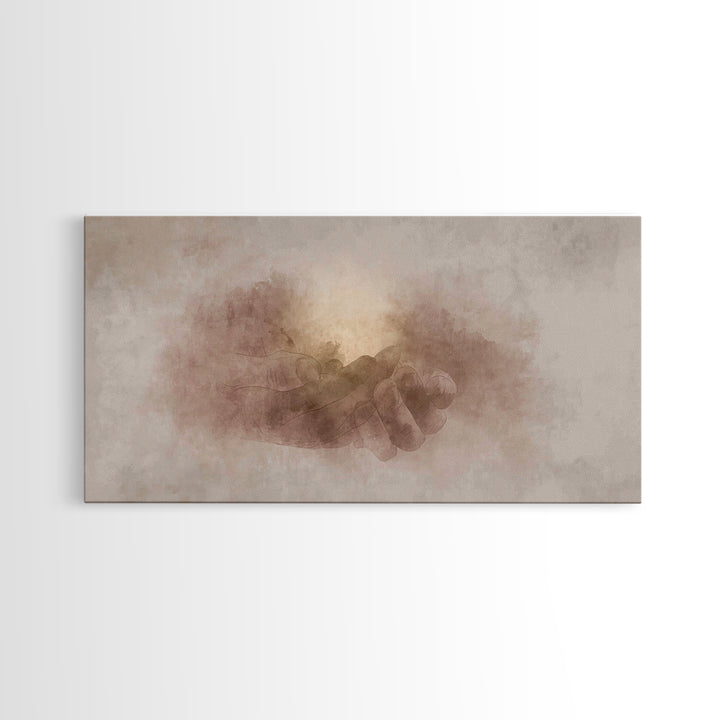 Grace in His Hands – Framed Canvas Print – Christian Art – Christian Art Canvas – Jesus Art Print – Christian Wall Art – Christian Gift