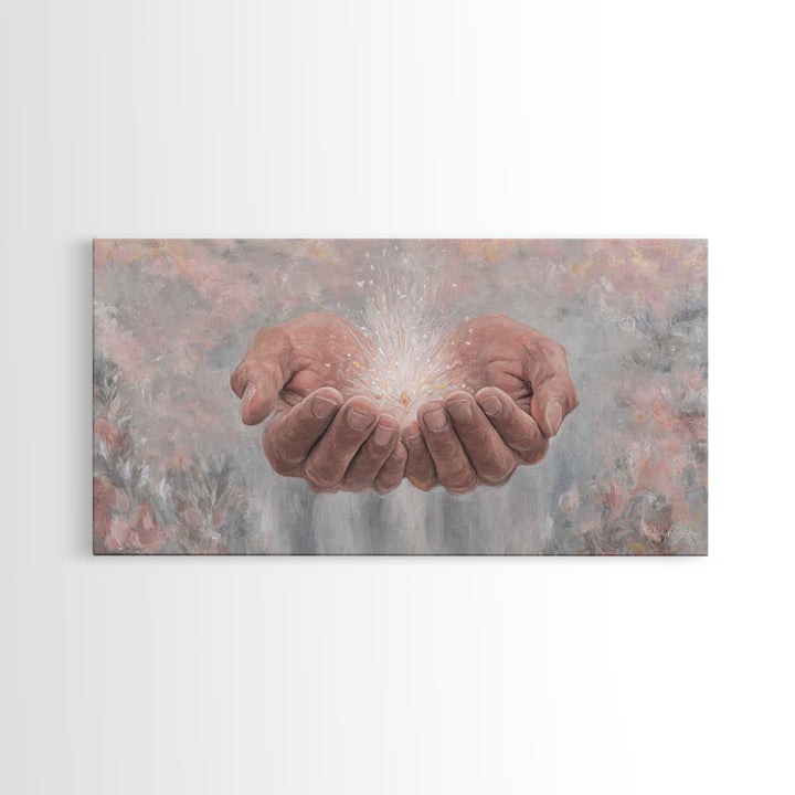 Blessing of Light – Framed Canvas Print – Christian Art Canvas – Christian Art Print – Christian Wall Art – Jesus Painting – Christian Deco
