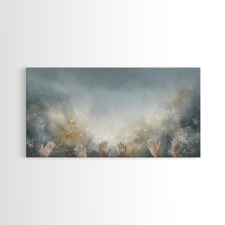 Glory Unveiled – Framed Canvas Print – Christian Wall Art – Subtle Christian Art – Christian Art Canvas – White Christmas Art