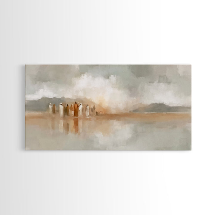 Quiet Disciples, Framed Canvas Print, Christian Wall Art, Abstract Christian Art, Christian Art Canvas, Subtle Christian Art, Christian Art