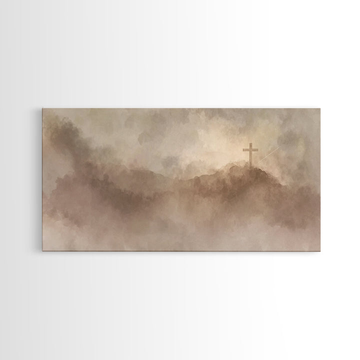 Silent Hilltop – Framed Canvas Print – Christian Art Canvas – Christian Wall Art – Subtle Christian Paintings – Christian Christmas Art