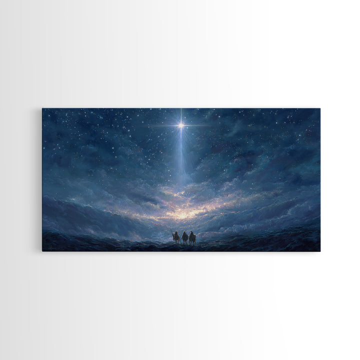 Star Of Wonder – Framed Canvas Print – Christian Wall Art – Christian Art Canvas – Blue Christian Art – Christian Christmas Art