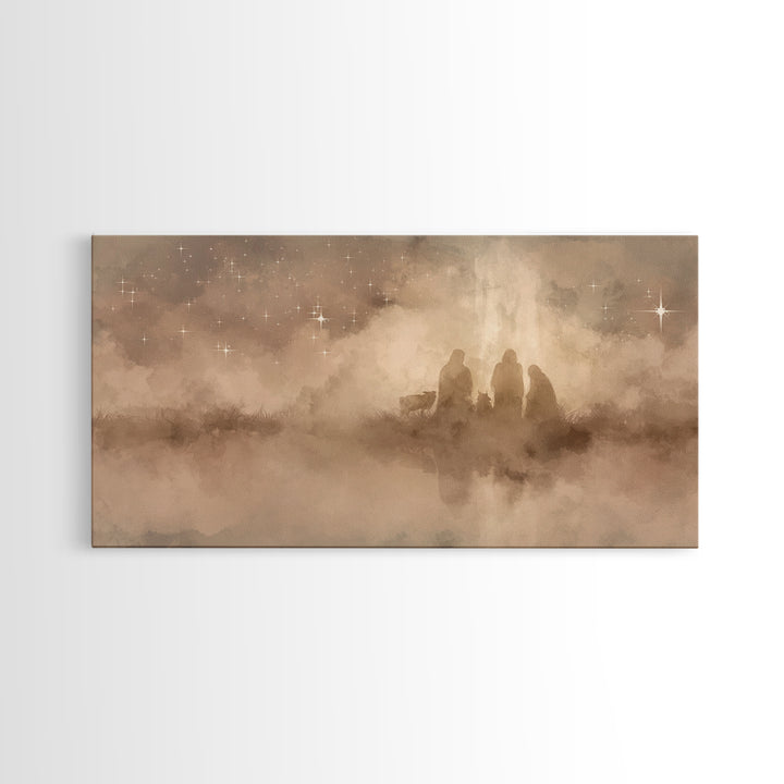 Shepherds’ Peace – Framed Canvas Print – Christian Wall Art – Subtle Christian Art – Christian Art Canvas – Christmas Canvas Wall Art