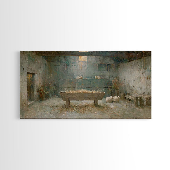 Radiant Cradle Hope | Framed Canvas Print | Christian Wall Art | Christian Christmas Art | Christmas Wall Art | Christian Gift