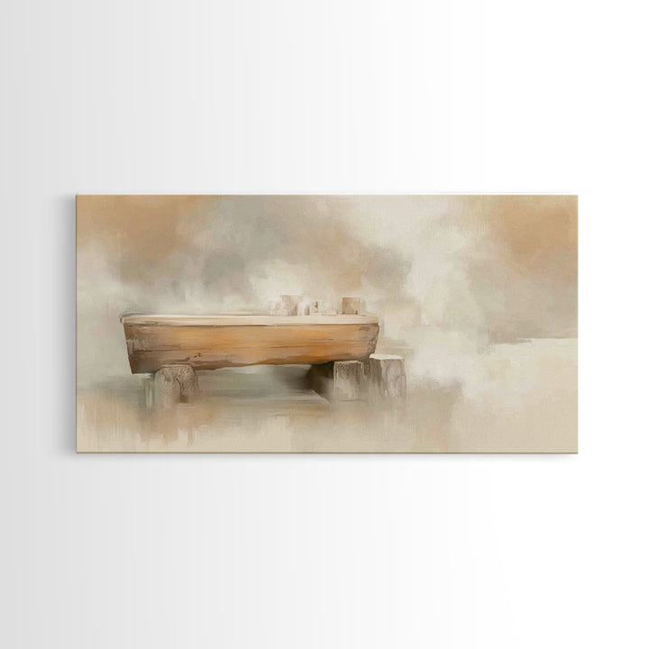 Quiet Stable Peace, Framed Canvas Print, Christian Art Canvas, Christian Wall Art, Christmas Art, Christian Decor