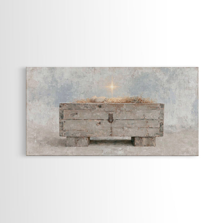 Starlit Promise – Framed Canvas Print – Christian Christmas Art – Christian Wall Art – Christmas Art – Christian Decor