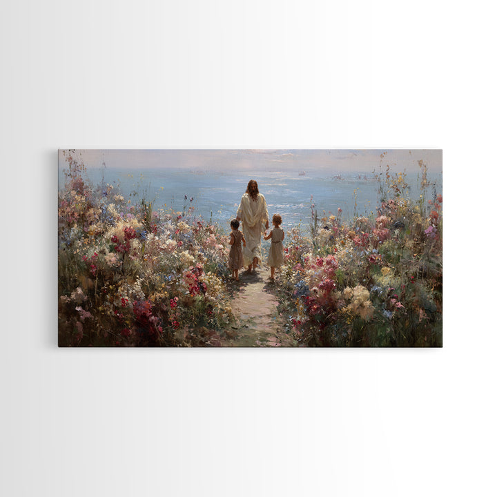 Garden Of His Love | Framed Canvas Print | Jesus Painting | Christian Wall Art | Christian Art Canvas | Christian Art