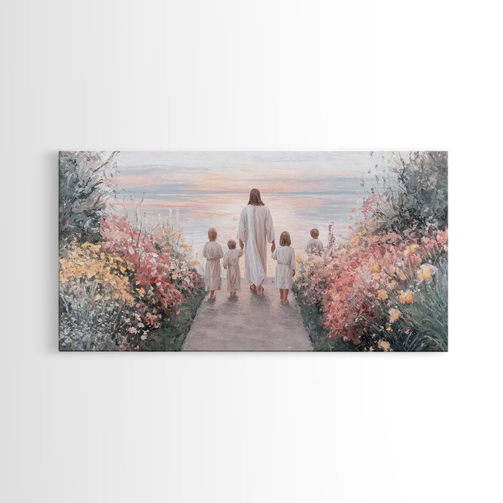 Path Of Peace, Framed Canvas Print, Jesus Painting, Christian Wall Art, Christian Art Canvas, Christian Art