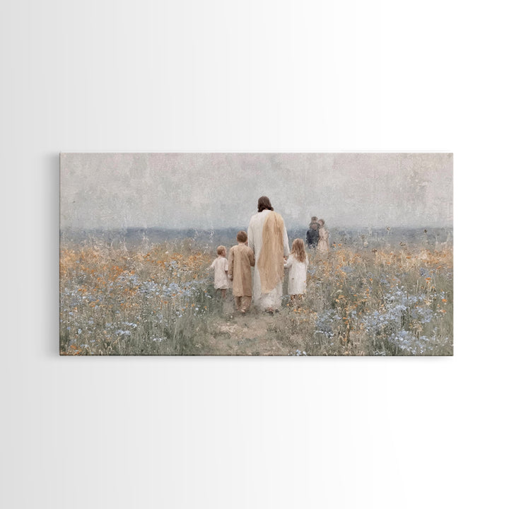 Path Of Blessing – Framed Canvas Print – Christian Art Canvas – Christian Wall Art – Jesus Painting – Vintage Christian Art – Christian Chr