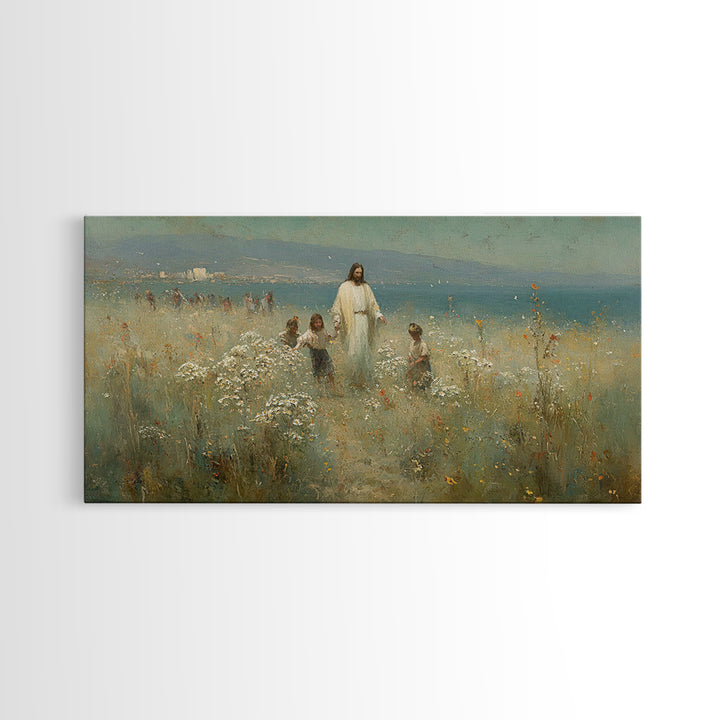 Garden Of Light – Framed Canvas Print – Christian Art Canvas – Jesus Painting – Christian Wall Art – Christian Christmas Art – Vintage Chri