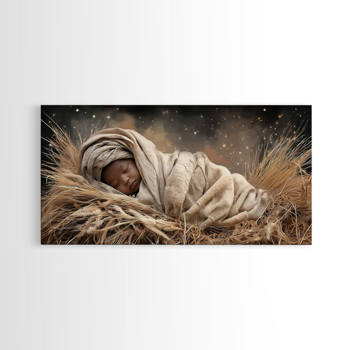 Peaceful Nativity – Framed Canvas Print – Christmas Wall Art – Christian Christmas Art – Christian Art Canvas – Christmas Art Framed – Chri