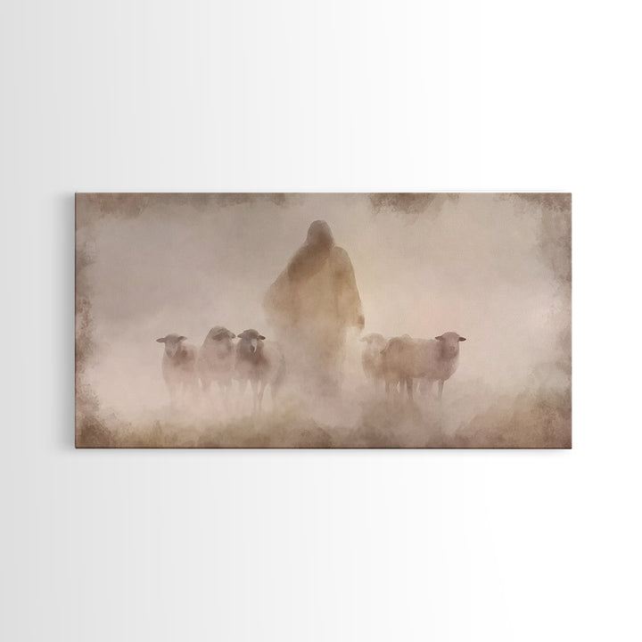 Shepherd’s Call – Framed Canvas Print – Christian Wall Art – Jesus Painting – Christian Art Canvas – Moody Christian Art – Christian Decor