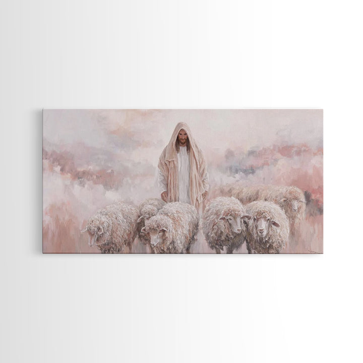 Shepherd’s Quiet Field – Framed Canvas Print – Christian Art Canvas – Christian Wall Art – Jesus Painting – Christian Christmas Art – Chris