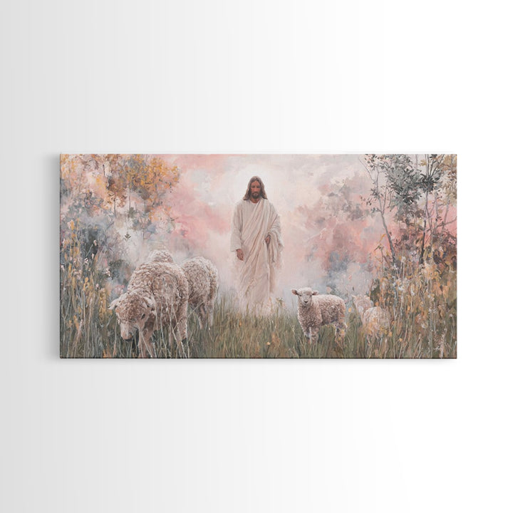 Radiant Shepherd Rising – Framed Canvas Print – Jesus Painting – Christian Wall Art – Christian Art Canvas – Christian Christmas Art – Mode