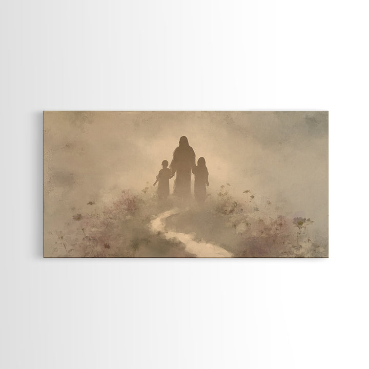 Path Of Peace – Framed Canvas Print – Christian Art Canvas – Christian Wall Art – Jesus Painting – Christian Art Print – Minimalist Christi