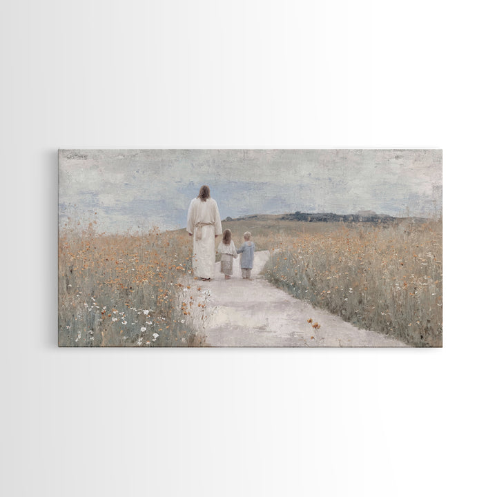 Wildflower Journey Light – Framed Canvas Print – Christian Art Canvas – Jesus Painting – Christian Wall Art – Christian Gift – Subtle Chris