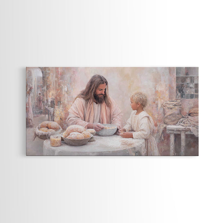 Bread Of Heaven | Framed Canvas Print | Jesus Painting | Christian Art Canvas | Christian Wall Art | Christian Decor | Christian Gift