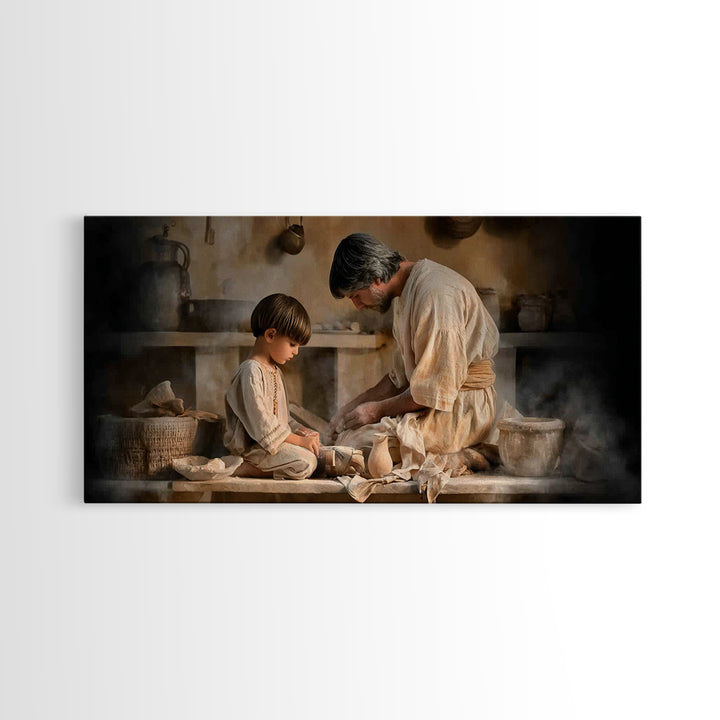 Heavenly Conversation | Framed Canvas Print | Christian Wall Art | Jesus Painting | Christian Art Canvas | Christian Decor | Moody Christia