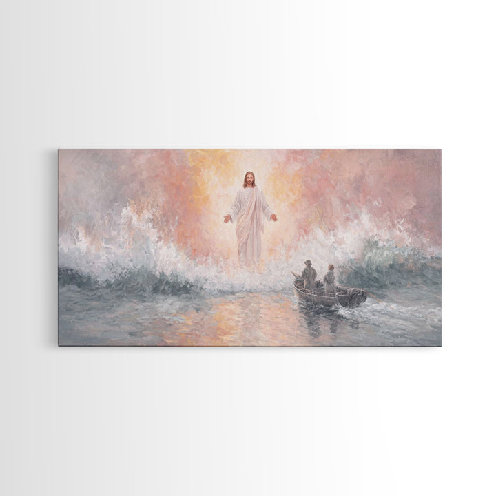 Waves Of Calling | Framed Canvas Print | Jesus Painting | Christian Wall Art | Christian Art Canvas | Christian Decor | Large Christian Art