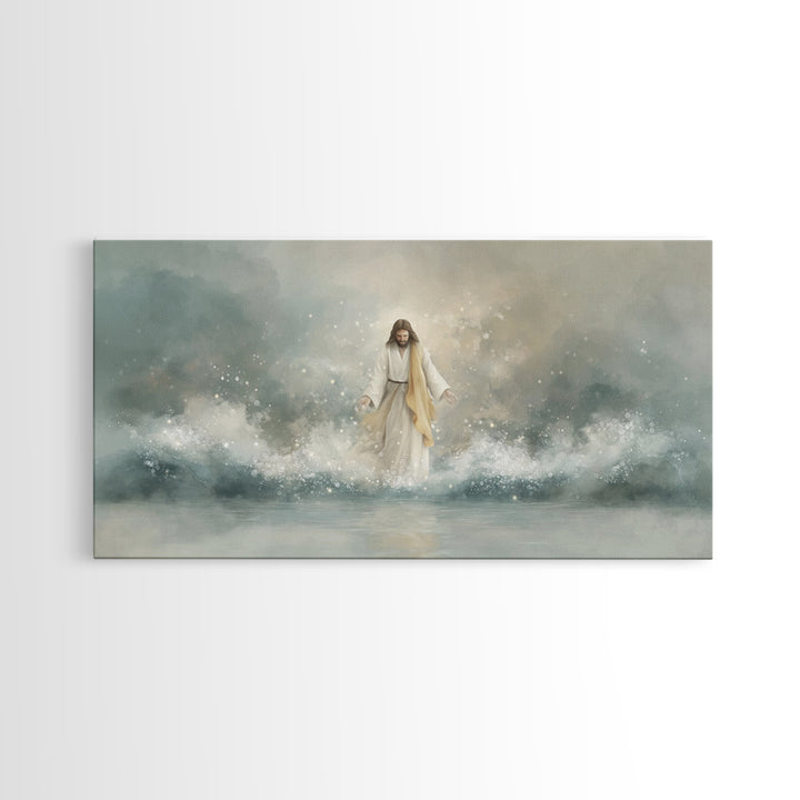 Divine Arrival, Framed Canvas Print, Christian Wall Art, Christian Art Canvas, Jesus Painting, Christian Decor, Christian Christmas Art