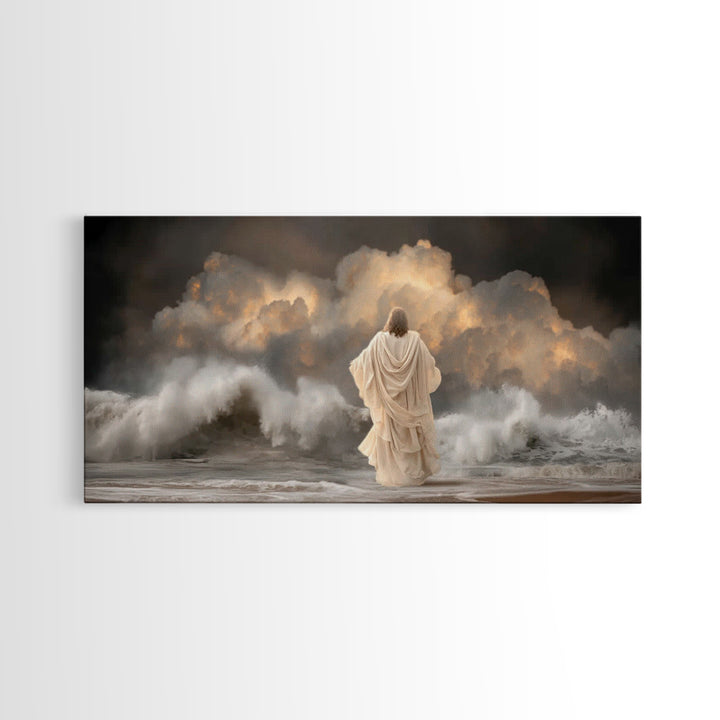 Dawn Of Mercy – Framed Canvas Print – Jesus Art Print – Christian Wall Art – Modern Christian Art – Christmas Art – Christian Gift Ideas