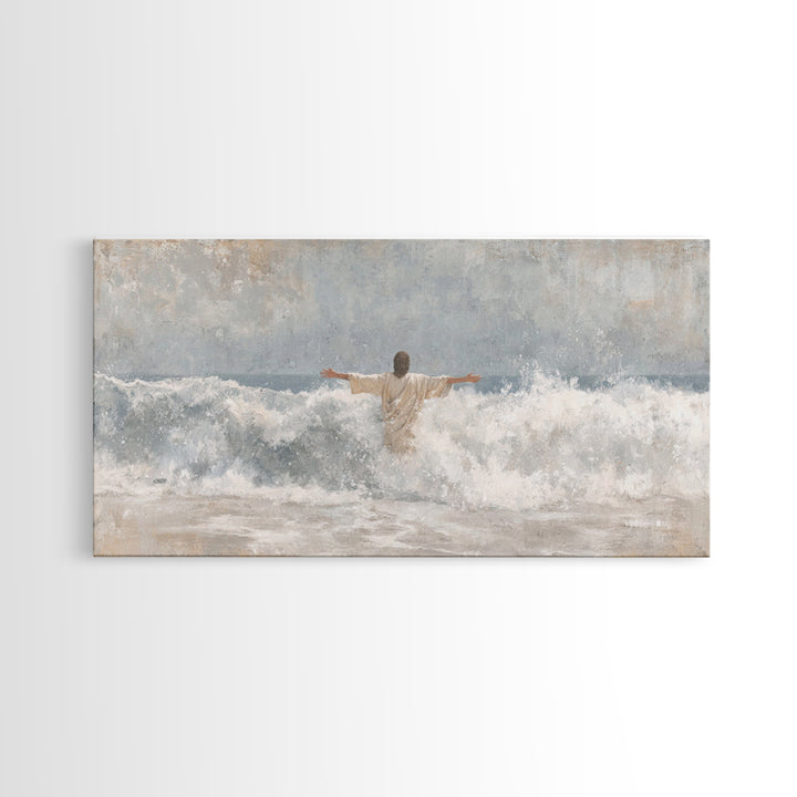 Radiant Messiah – Framed Canvas Print – Christian Art Print – Christian Christmas Art – Jesus Painting – Vintage Christian Art – Christian