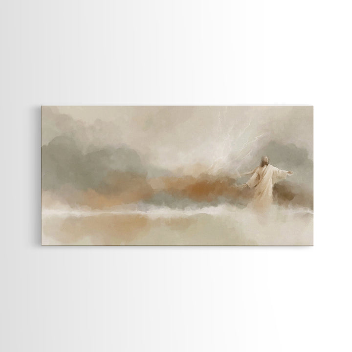 Stormlight Promise | Framed Canvas Print | Jesus Canvas Art | Christian Wall Art | Modern Christian Art | Christian Art Print | Christian C