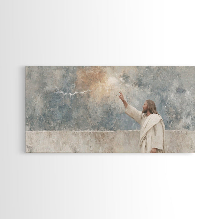 Heaven’s Command – Framed Canvas Print – Christian Art Canvas – Jesus Painting – Abstract Christian Art – Christian Wall Art – Christian De