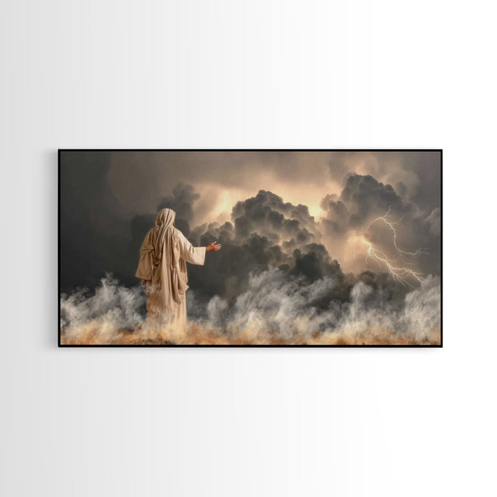 Thunder Of Glory – Framed Canvas Print – Jesus Art Print – Christian Wall Art – Christian Art Canvas – Moody Christian Art – Christian Chri