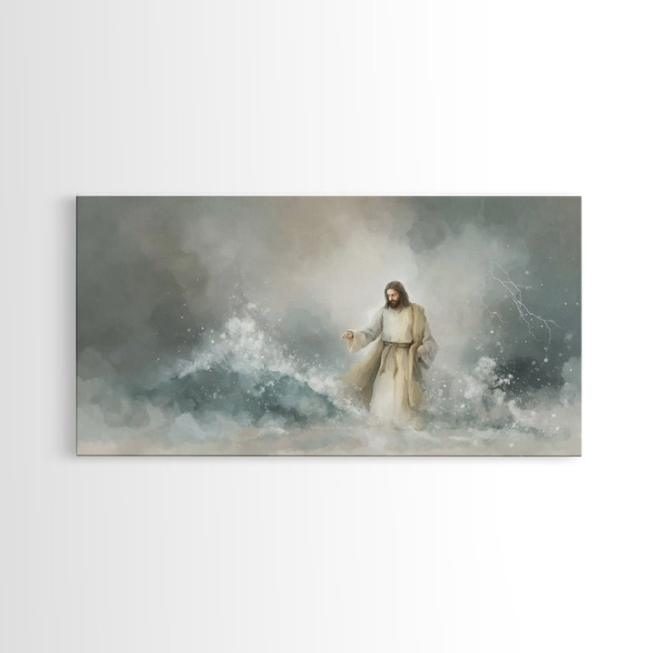 Majesty In Clouds – Framed Canvas Print – Christian Art Print – Jesus Painting – Christian Decor – Christian Art Canvas – Moody Christmas A