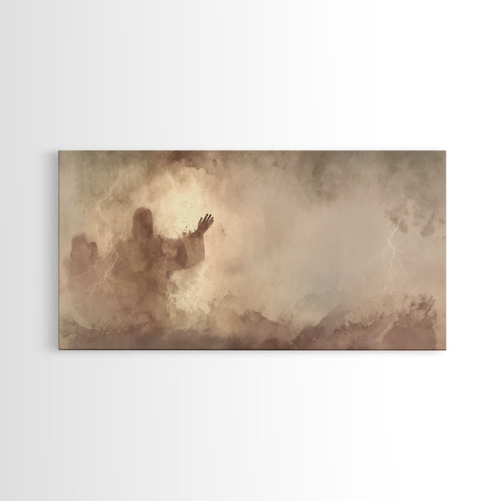 Calm Over Chaos – Framed Canvas Print – Christian Wall Art – Jesus Canvas Art – Modern Christian Art – Christian Art Prints – Christian Gif
