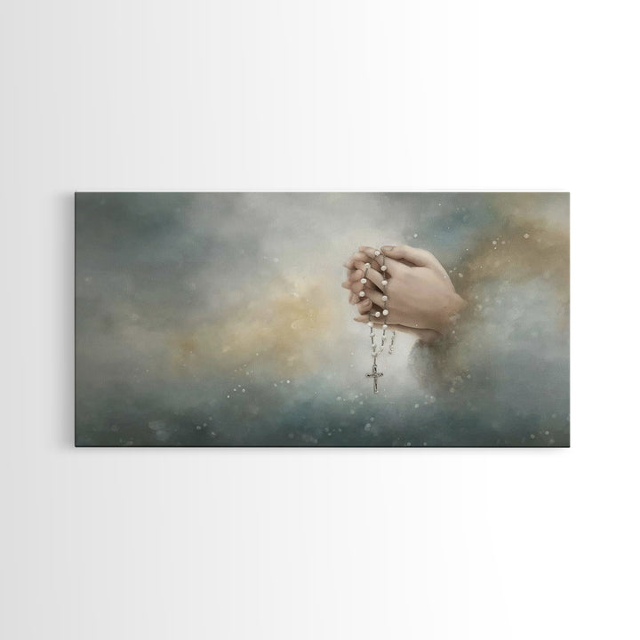 Prayerful Hands | Framed Canvas Print | Christian Wall Art | Christian Art Canvas | Christian Decor | Subtle Christian Art | Christian Art