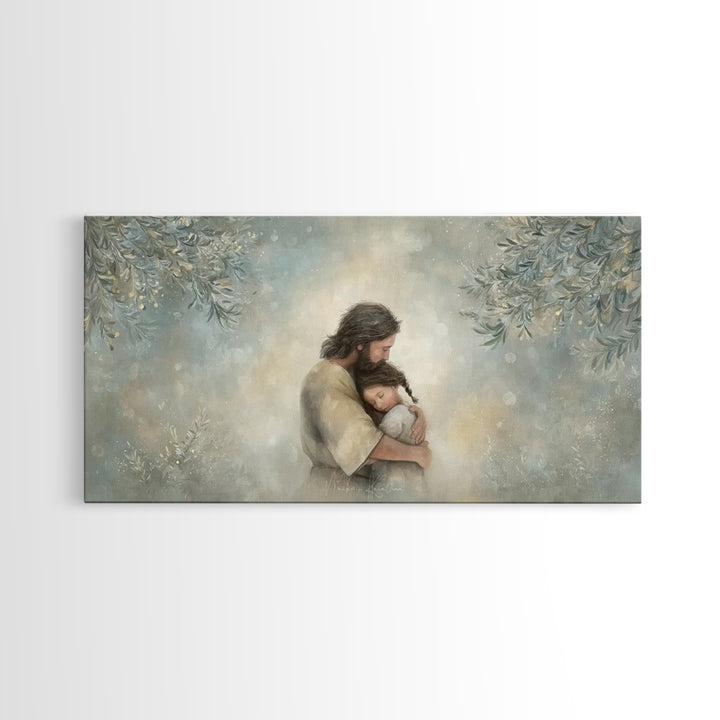 Olive Garden Peace | Framed Canvas Print | Christian Art Print | Jesus Painting Canvas | Christian Christmas Decor | Large Christian Art