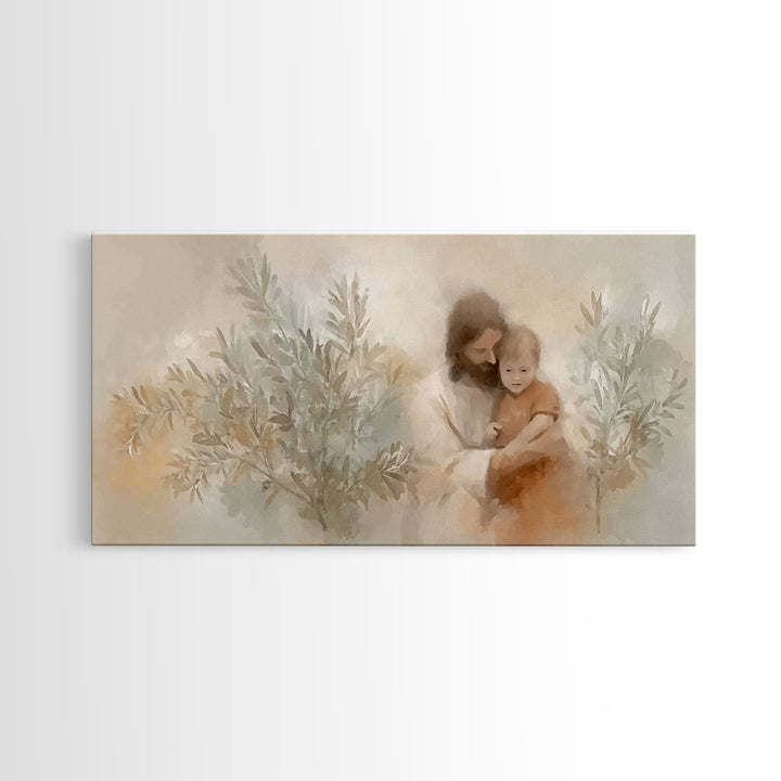 Child Of Light – Framed Canvas Print – Christian Wall Art – Jesus Christmas Art – Christian Art Work – Subtle Christian Paintings